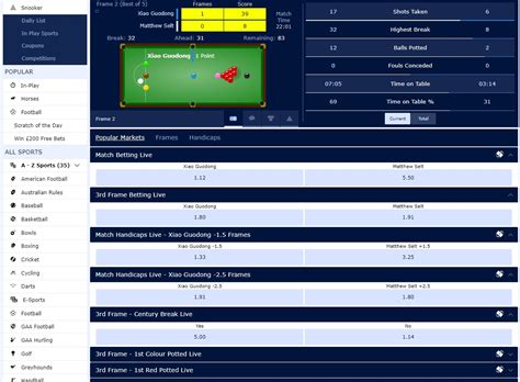 snooker betting william hill.